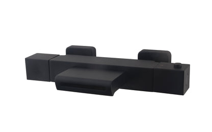 Rombo thermostatische badmengkraan zwart