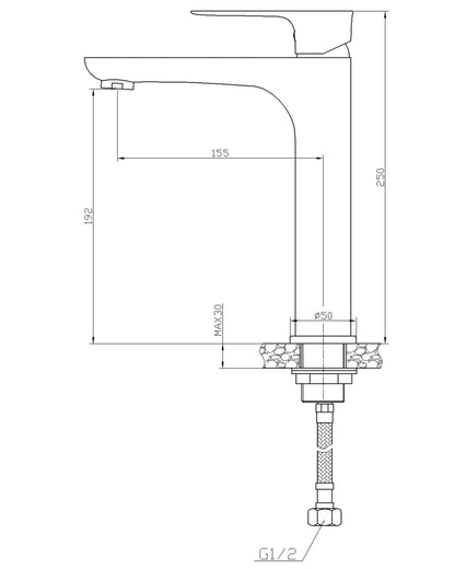 Wiesbaden Casma eenhendel-wastafelmengkraan hoog chroom