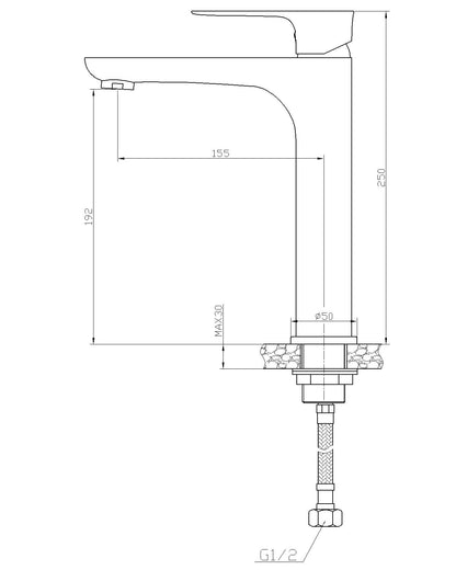 Casma XL wastafelkraan wit/chroom 8718858075058