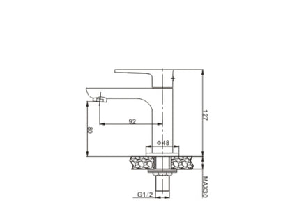 Wiesbaden Casma toiletkraan 1/2'' chroom