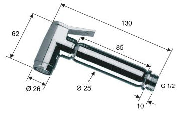 Wiesbaden complete set knijp handdouche+slang+hoekstopkraan