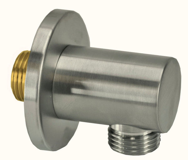 Wiesbaden luxe mess.muur doucheaansluiting rond 1/2'' geborsteld staal