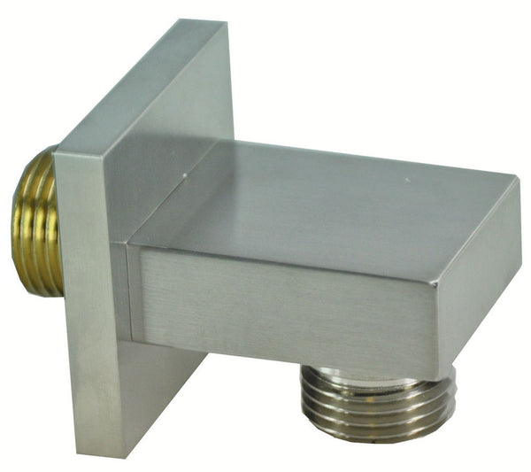 Wiesbaden luxe mess. muur doucheaansluiting vierkant 1/2'' geborsteld staal