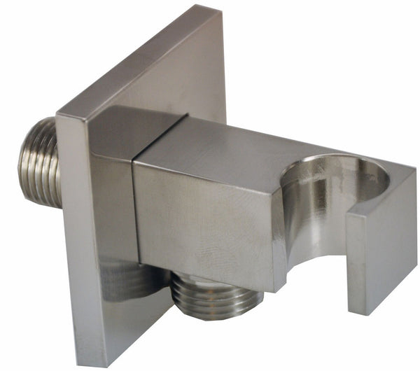 Wiesbaden luxe muur doucheaansluiting+opsteek vierk.1/2'' geborsteld staal