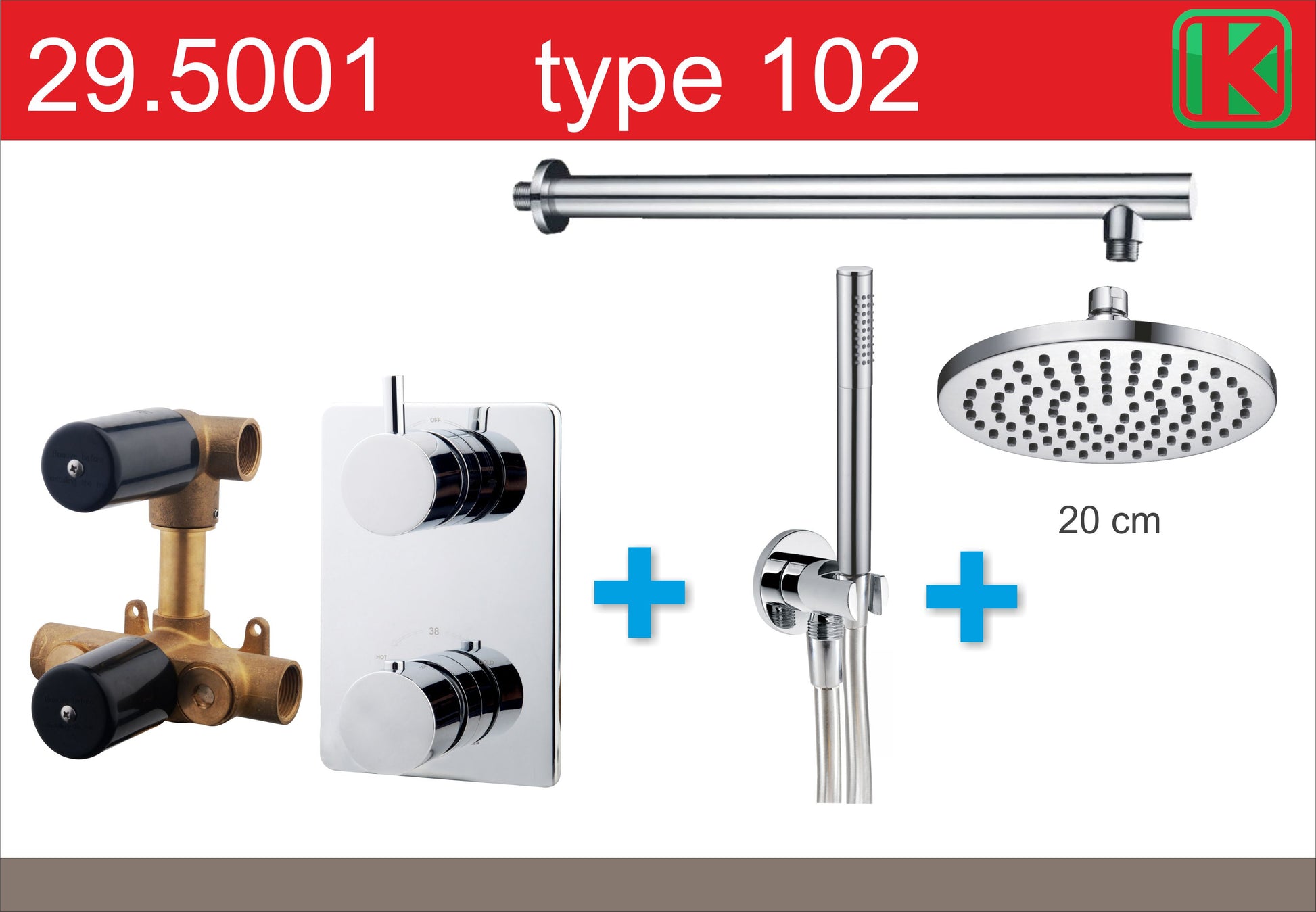 Caral inbouw douchemengkraan complete set type 6