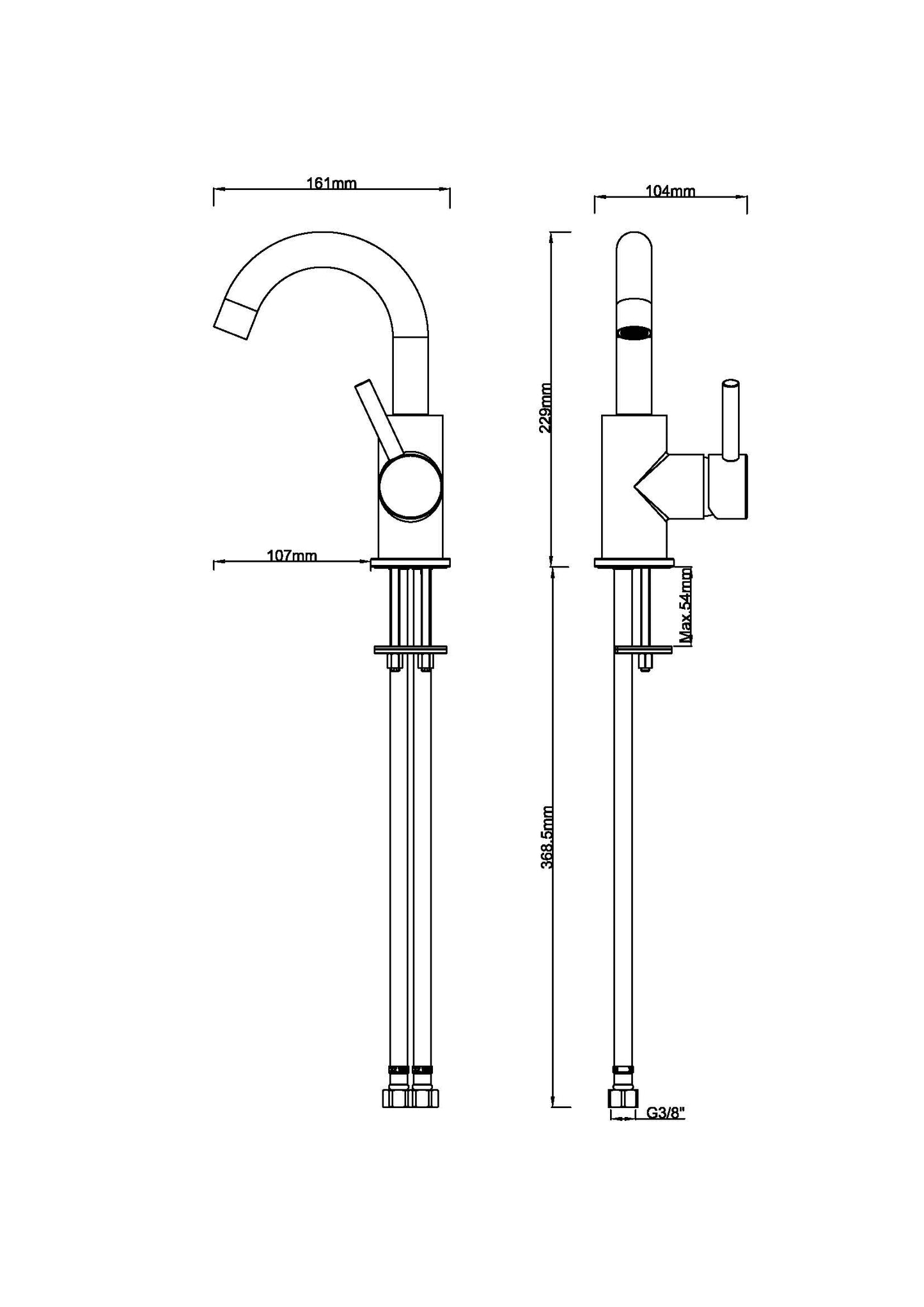 Wiesbaden Caral opbouw wastafelkraan met draaibare uitloop geborsteld messing