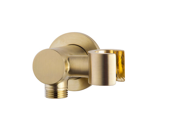 Wiesbaden luxe doucheaansluiting+kantelb.opsteek 1/2'' geborsteld messing