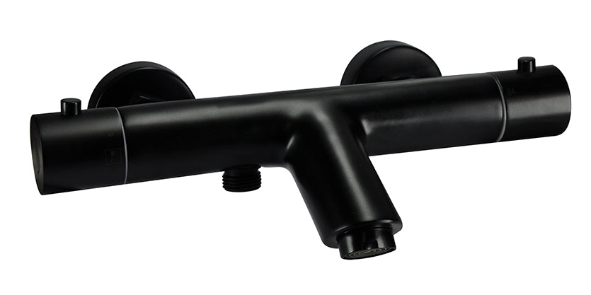 Rio thermostatische badmengkraan 15 cm zwart