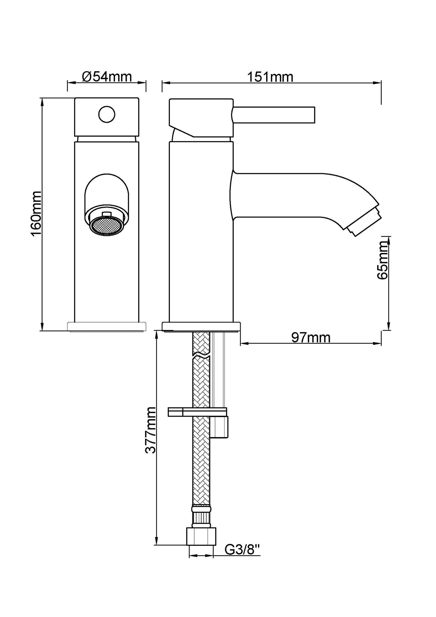 Cadans wastafelkraan koper 8719956083471