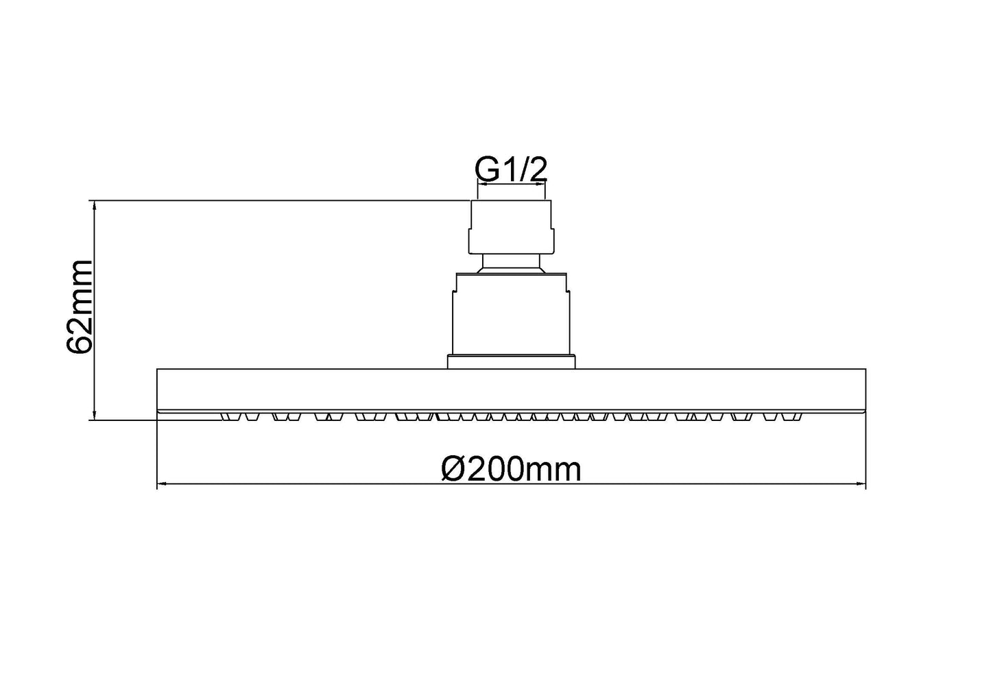 Wiesbaden luxe mess.hoofddouche rond 200mmx12mm geborsteld koper
