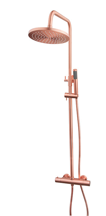 Caral thermostatische doucheopbouwset koper