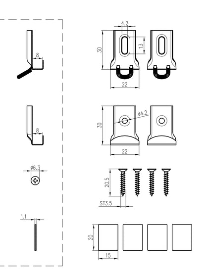 Wiesbaden sets chroom spiegelklemmen