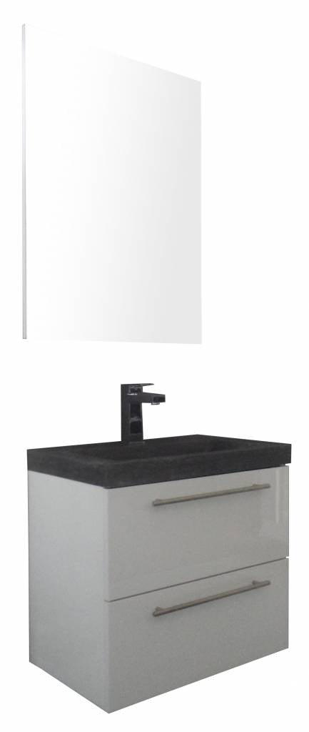 Badmeubel Compact Stone 60 Hoogglans Wit