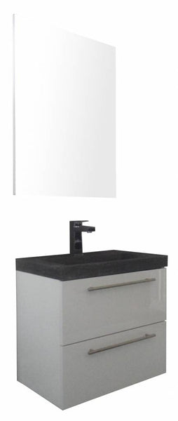 Badmeubel Compact Stone 60 Hoogglans Wit