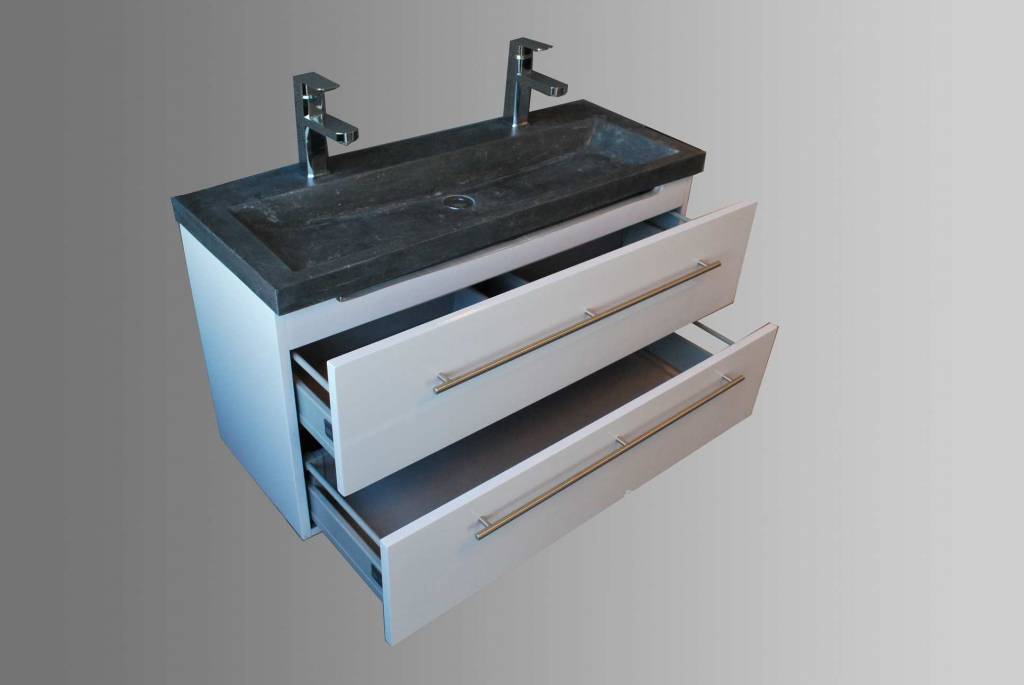 Badmeubel Compact Stone 100 Hoogglans Wit