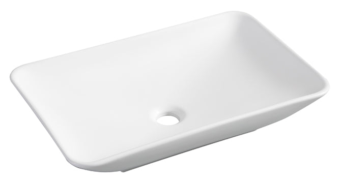 Kare opzetwastafel 58 x 36 cm mat wit