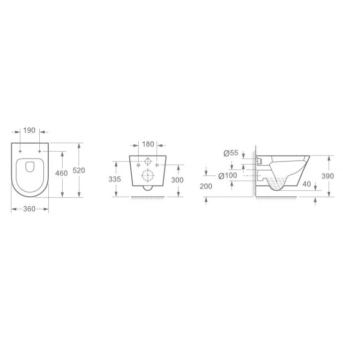 Wiesbaden Vesta wandcloset met flatline 2.0 zitting wit