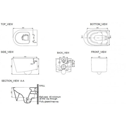 Wiesbaden Flow rimless wandcloset met flatline zitting wit