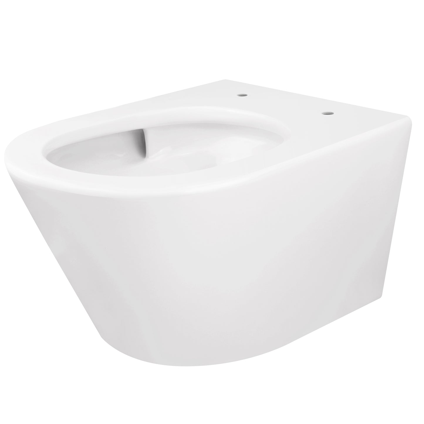 Wiesbaden Vesta Tornado flush wandcloset rimless met nano coating met Flatline toiletzitting softclose en quick release glans wit