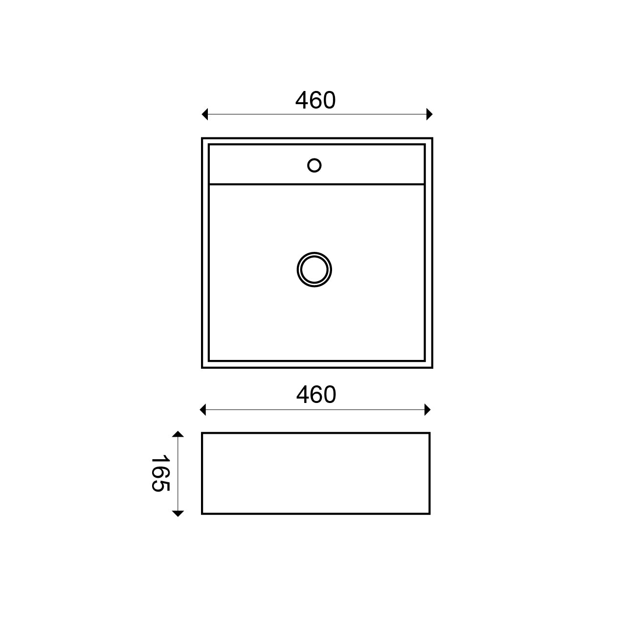 Larx waskom vierkant 46 x 46 x 16