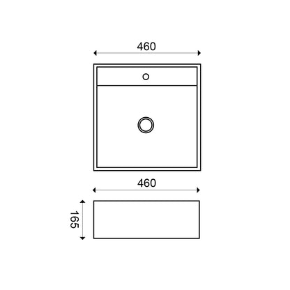 Larx waskom vierkant 46 x 46 x 16