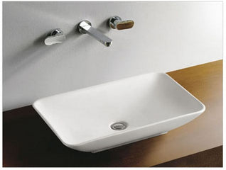 Kare opzetwastafel 58 x 36 cm wit