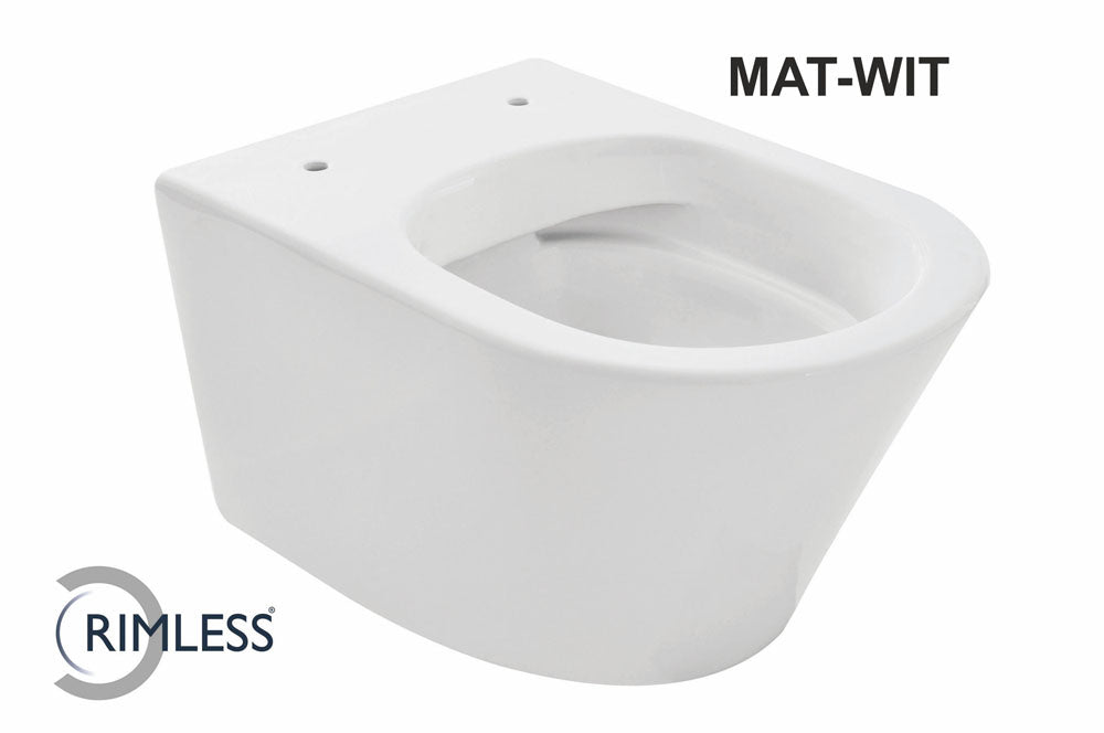 Vesta Rimless wandcloset 52 cm zonder zitting mat wit