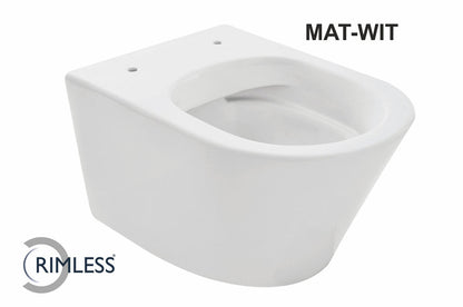 Vesta Rimless wandcloset 52 cm zonder zitting mat wit