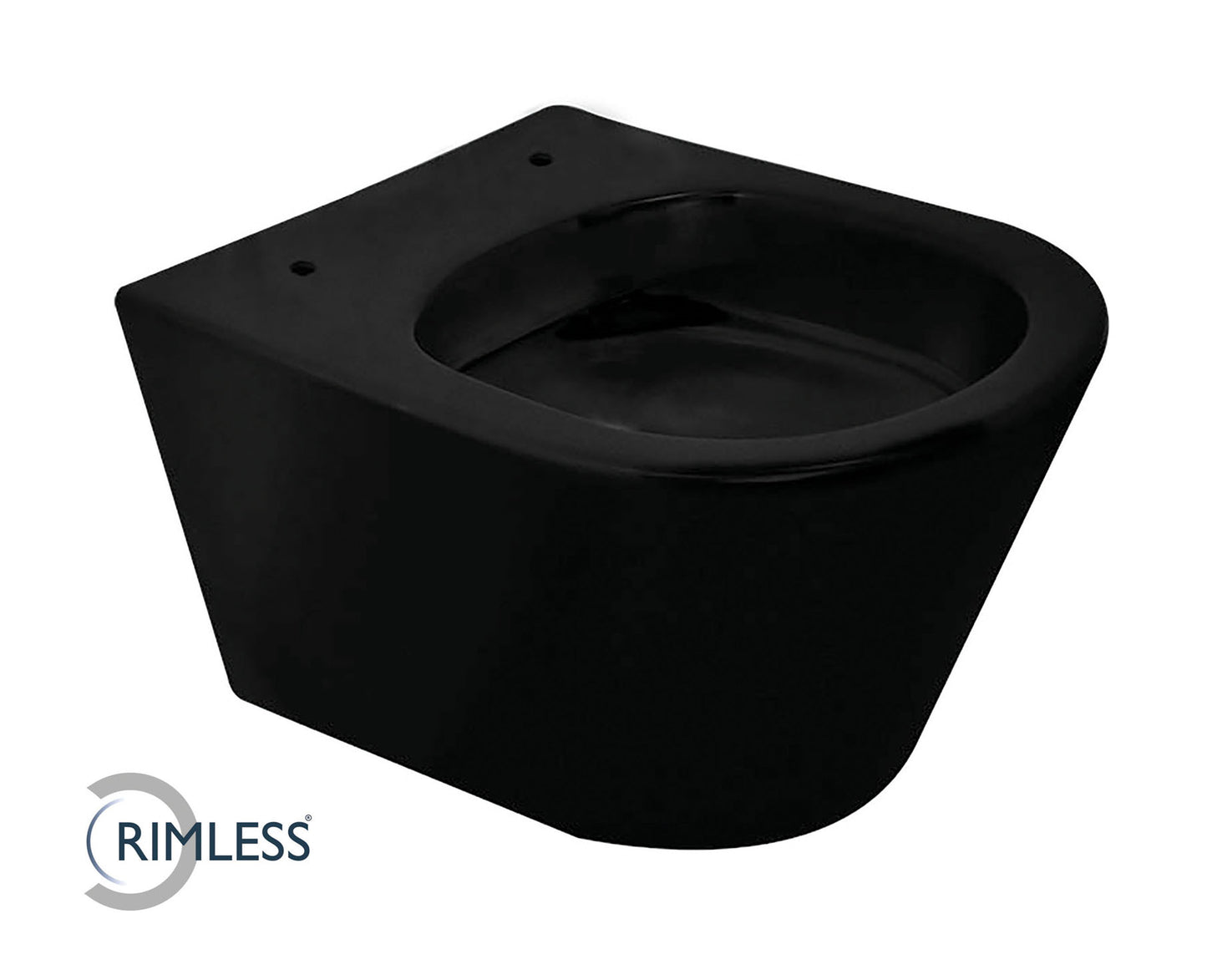 Vesta Rimless wandcloset 52 cm zonder zitting mat zwart