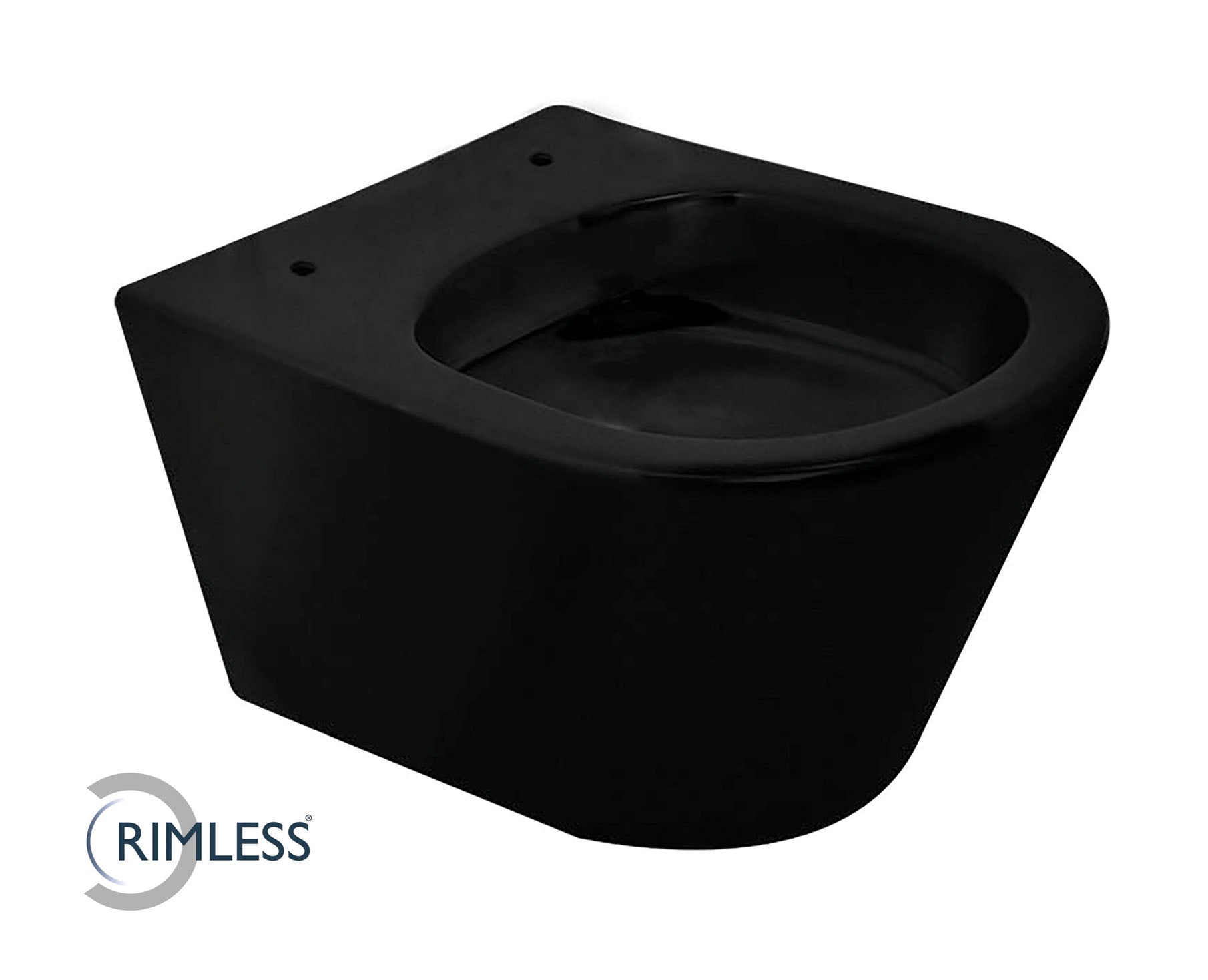 Vesta Rimless wandcloset 52 cm zonder zitting mat zwart