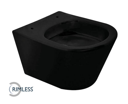 Vesta Rimless wandcloset 52 cm zonder zitting mat zwart