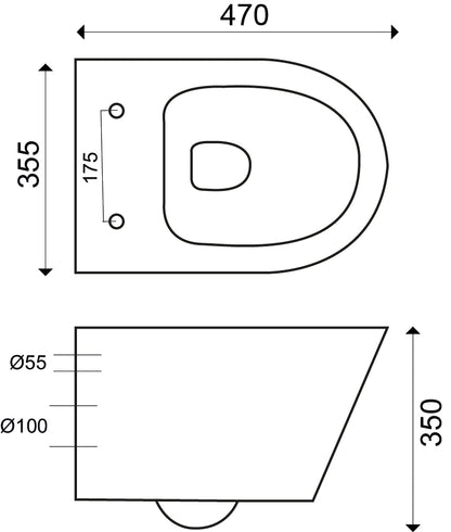 Vesta compact Rimless wandcloset 47 cm zonder zitting wit 8719323036307