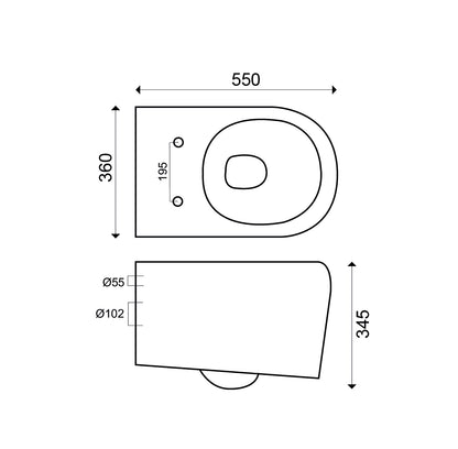 Wiesbaden Arco wandcloset + zitting diepspoel wit