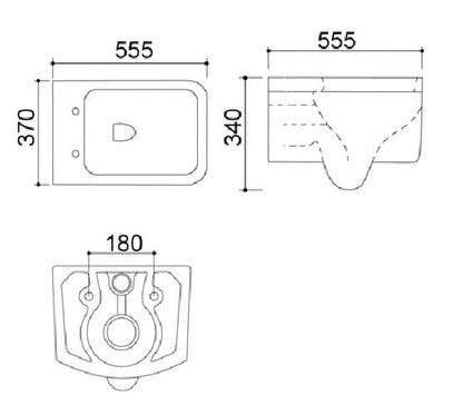 Larx wandcloset 55 cm met Soft-Close zitting wit 8718858070985