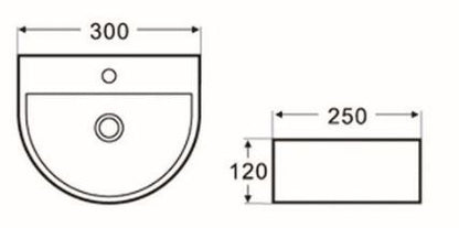Lara fontein 30 x 25 cm zonder kraangat wit 8718858073955