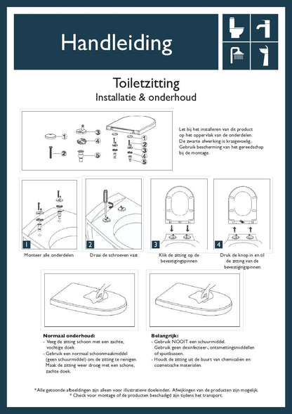 Wiesbaden Vesta toiletzitting softclose en quick release mat wit