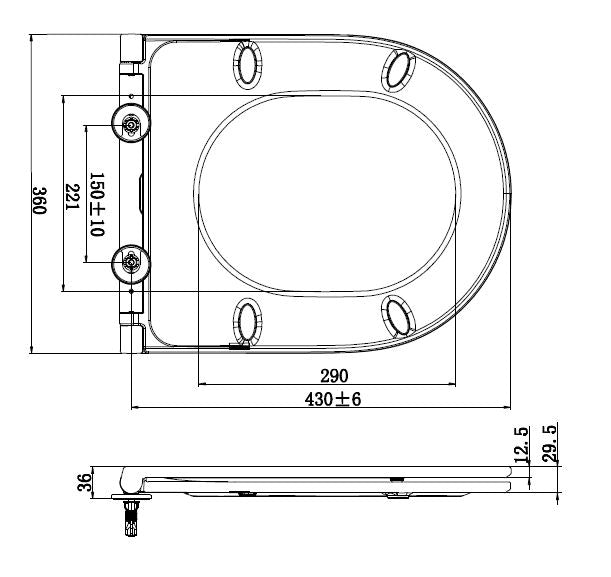 Wiesbaden Flatline 2.0 toiletzitting + deksel one-touch wit