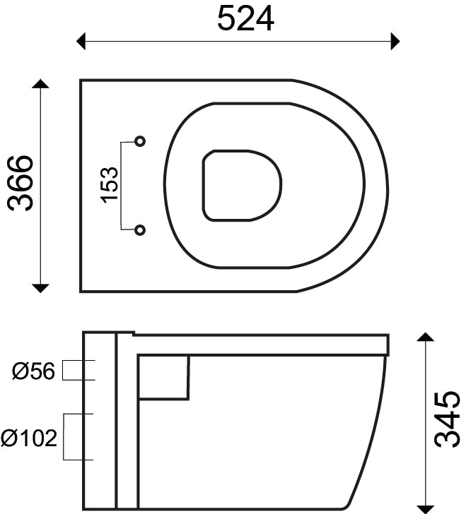 Wiesbaden Prio Rimless wandcloset wit
