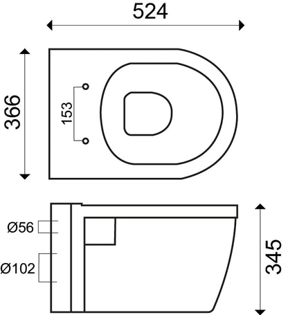 Wiesbaden Prio Rimless wandcloset wit