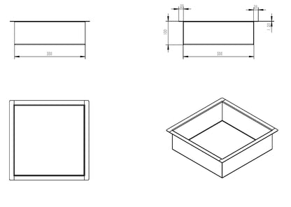 Wiesbaden inbouwnis 30x60x7cm mat-zwart