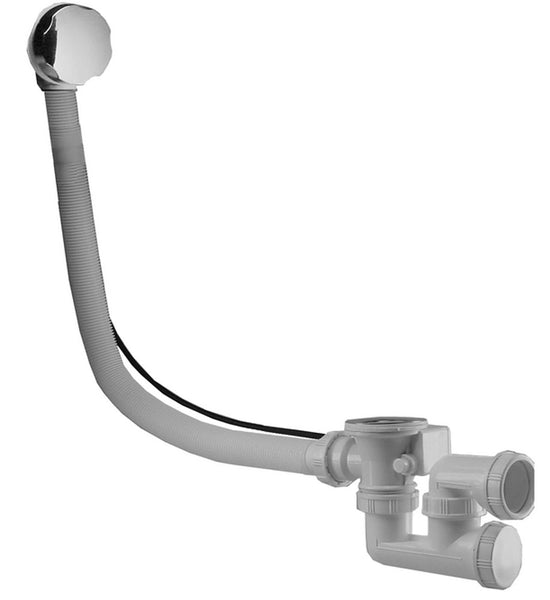 Wiesbaden verlengde bad-plugoverl.-comb.+waste chr. 40mm