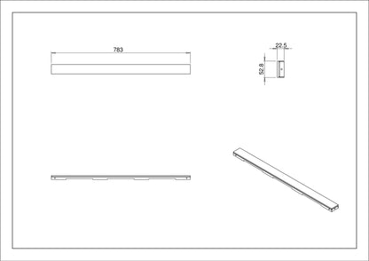 Wiesbaden Glasrooster zwart tbv 80x7 RVS douchegoot