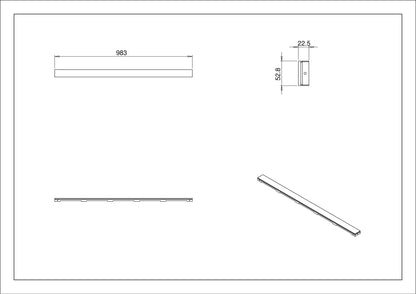 Wiesbaden Glasrooster zwart tbv 100x7 RVS douchegoot
