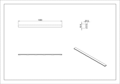 Wiesbaden Glasrooster zwart tbv 110x7 RVS douchegoot