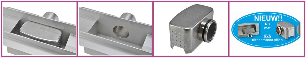 Dreen douchegoot met muurflens 100 cm RVS 8718503678450