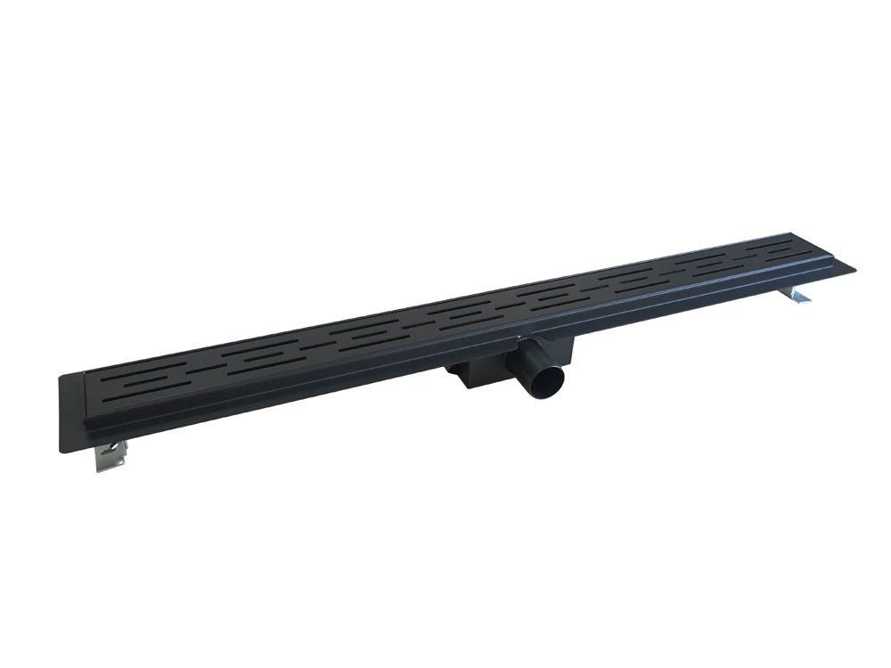 Dreen douchegoot met flens 100 cm zwart