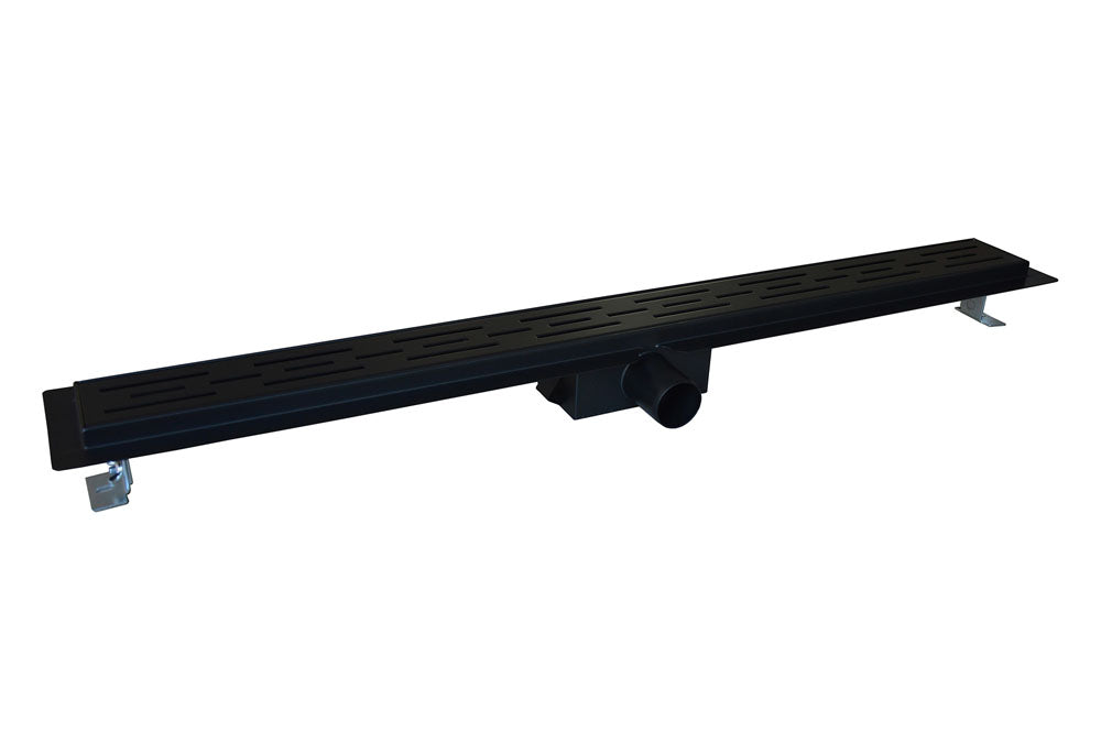 Dreen douchegoot met flens 100 cm zwart 8719323039124