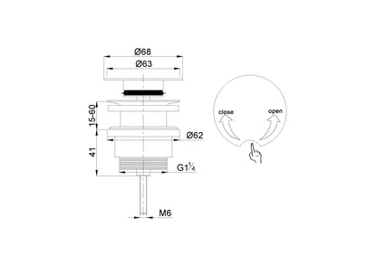 Wiesbaden luxe draaiwaste 5/4 laag model mat-zwart