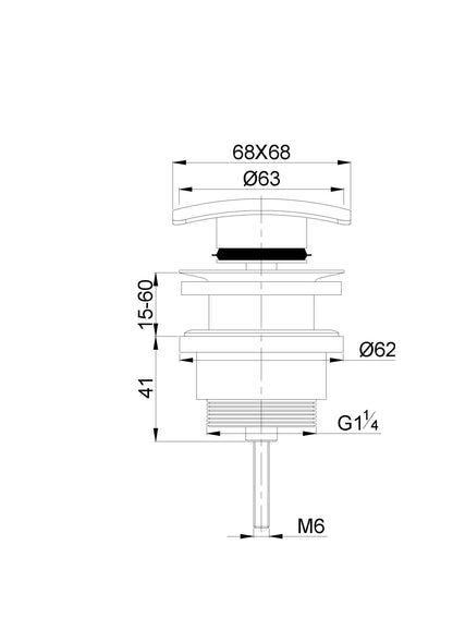 Wiesbaden luxe vierkante clickwaste 5/4'' geborsteld staal