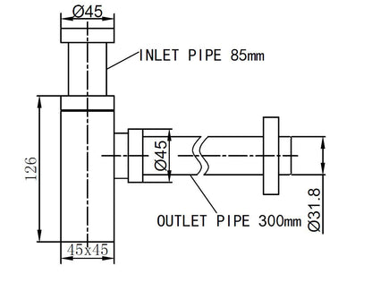 Rombo design bekersifon chroom 8717306082426